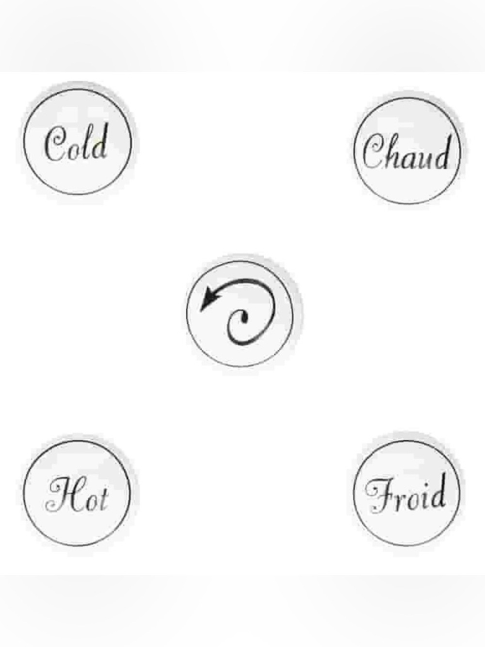 Moen Handle Cap Kit White Hot Cold English French Red 12 Pieces
